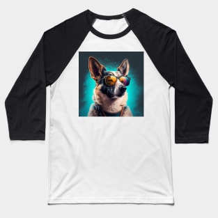 Dog in Cool Sunglasses Baseball T-Shirt